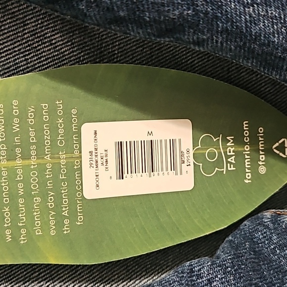 Farm Rio Crochet Embroidered Denim Jacket - Picture 3 of 4